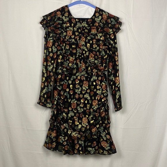 Veronica Beard ‘Parc Ruched Flora Ruffle Skirt Dress’ - Picture 3 of 8